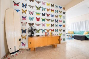 butterfly-themed room decals, butterfly mural, butterfly accent wall