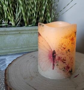 butterfly candle, butterfly flameless candle