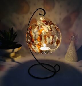 butterfly glass candle holder