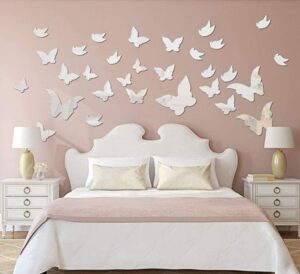 butterfly-themed room decor, butterfly themed room ideas, butterfly mirrors