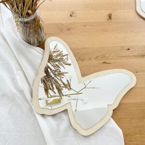 butterfly mirror with wood frame