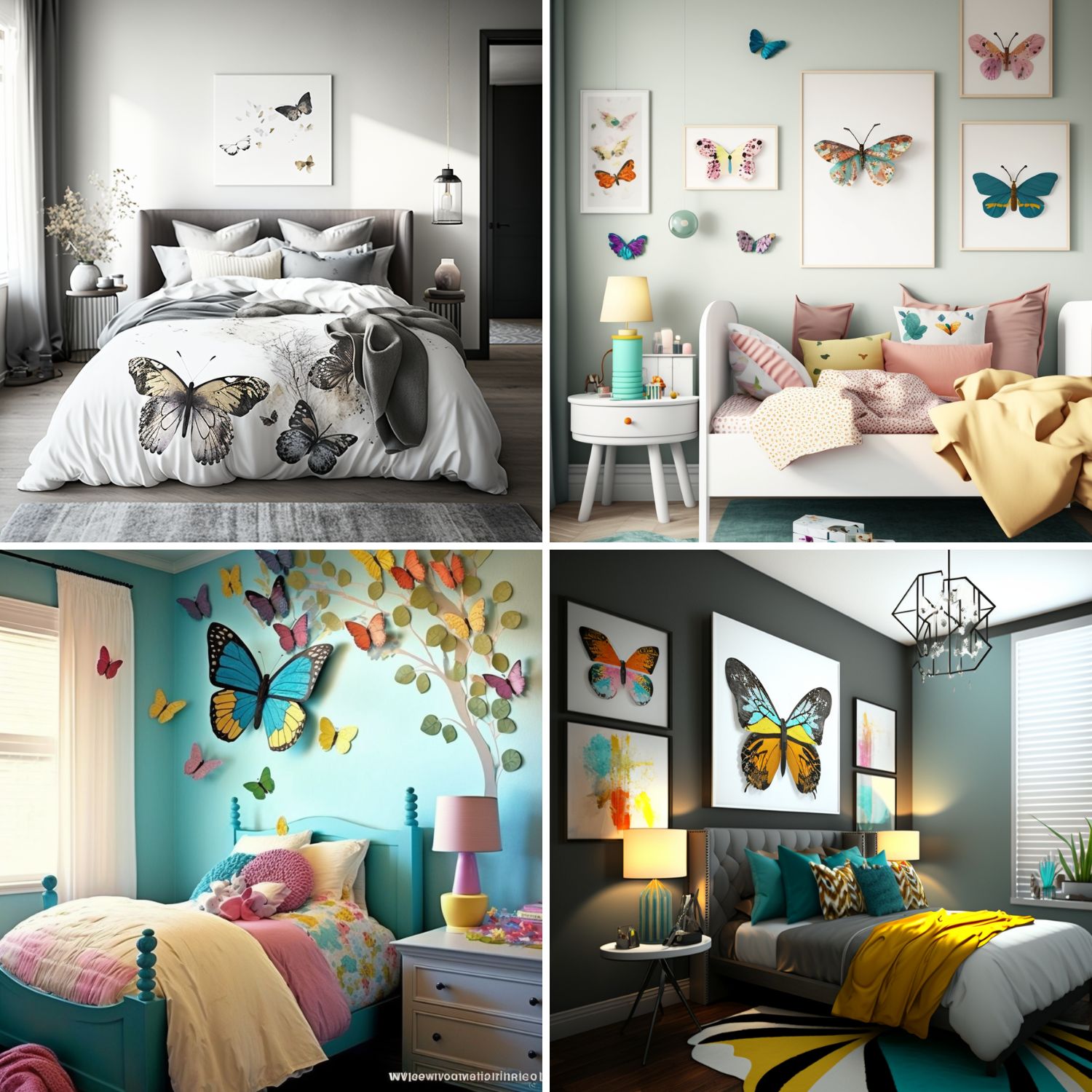 DIY Room wall decoration ideas with paper/Butterfly decorations idea/Paper  art/Butterfly decorations 