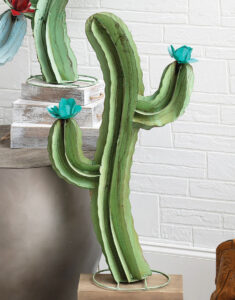 desert-themed room decor ideas, cactus statue