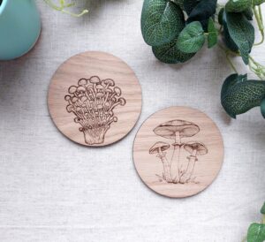 mushroom design coasters