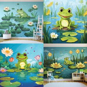 Frog wall mural for nursery