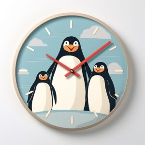 penguin nursery wall clock