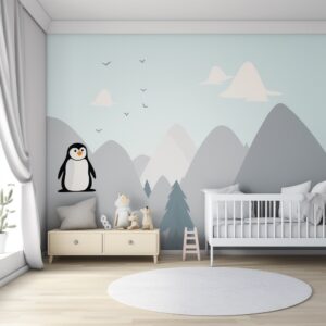 penguin-themed nursery decals