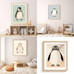 penguin themed nursery wall art ideas