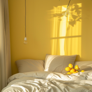 lemon-themed bedroom ideas, lemon-themed bedroom wall