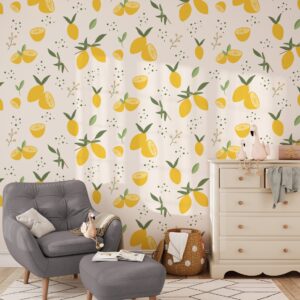 Lemon-themed bedroom wallpaper, lemon wallpaper ideas