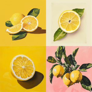 lemon-themed art prints