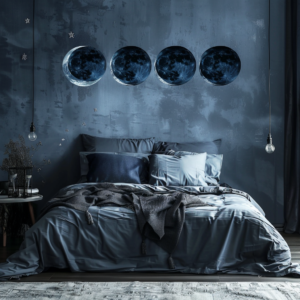 moon-themed bedroom ideas, lunar eclipse bedroom