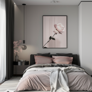 rose-inspired bedroom, modern bedroom, modern rose bedroom