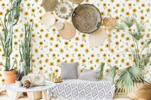sunflower bedroom wallpaper