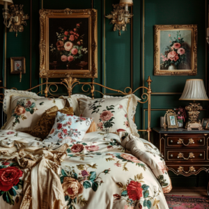 rose bedroom ideas, vintage rose decor