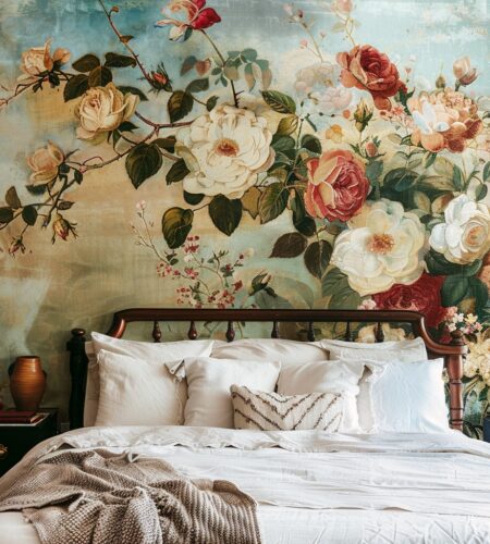 rose bedroom theme, modern rose bedroom