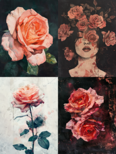 rose wall art prints, rose wall art ideas