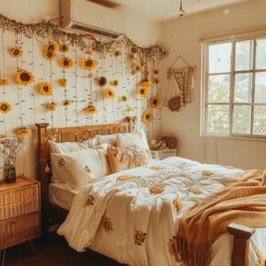 sunflower room concepts, sunflower bedroom, sunflower boho