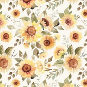 sunflower accent wall, sunflower fabric