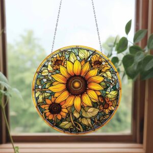 Sunflower window hanging, sunflower room decor