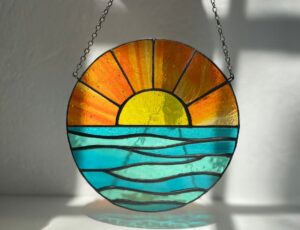 sunset suncatcher stained glass