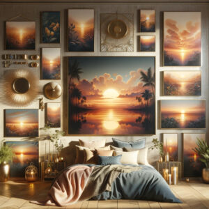 sunset themed wall art