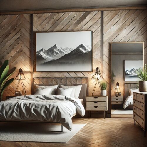 glass and metal mountain decor accents